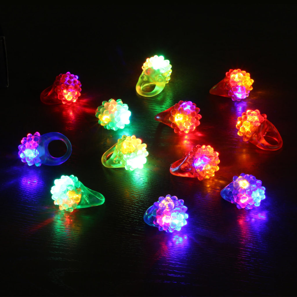 Party Stars Flashing LED Bumpy Jelly Ring Light-Up Toys – Novelty Place